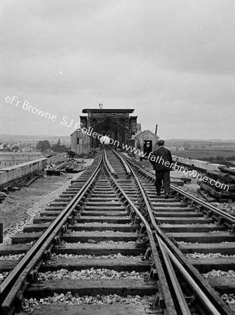 WORKER ON LINE APPROACHING DROGHEDA VIADUCT